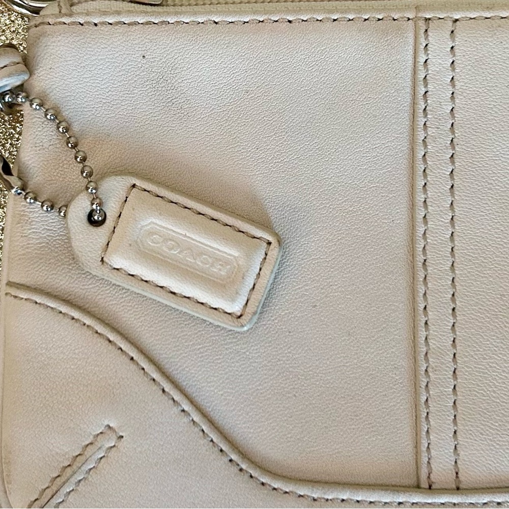 Coach Cream Leather Wristlet - Picture 9 of 9